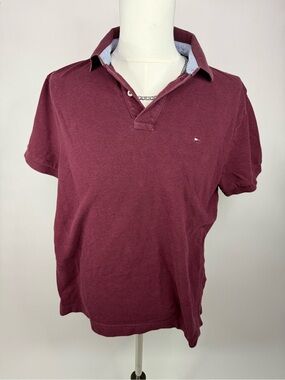 Tommy Hilfiger Men's Maroon Polo with Small Logo